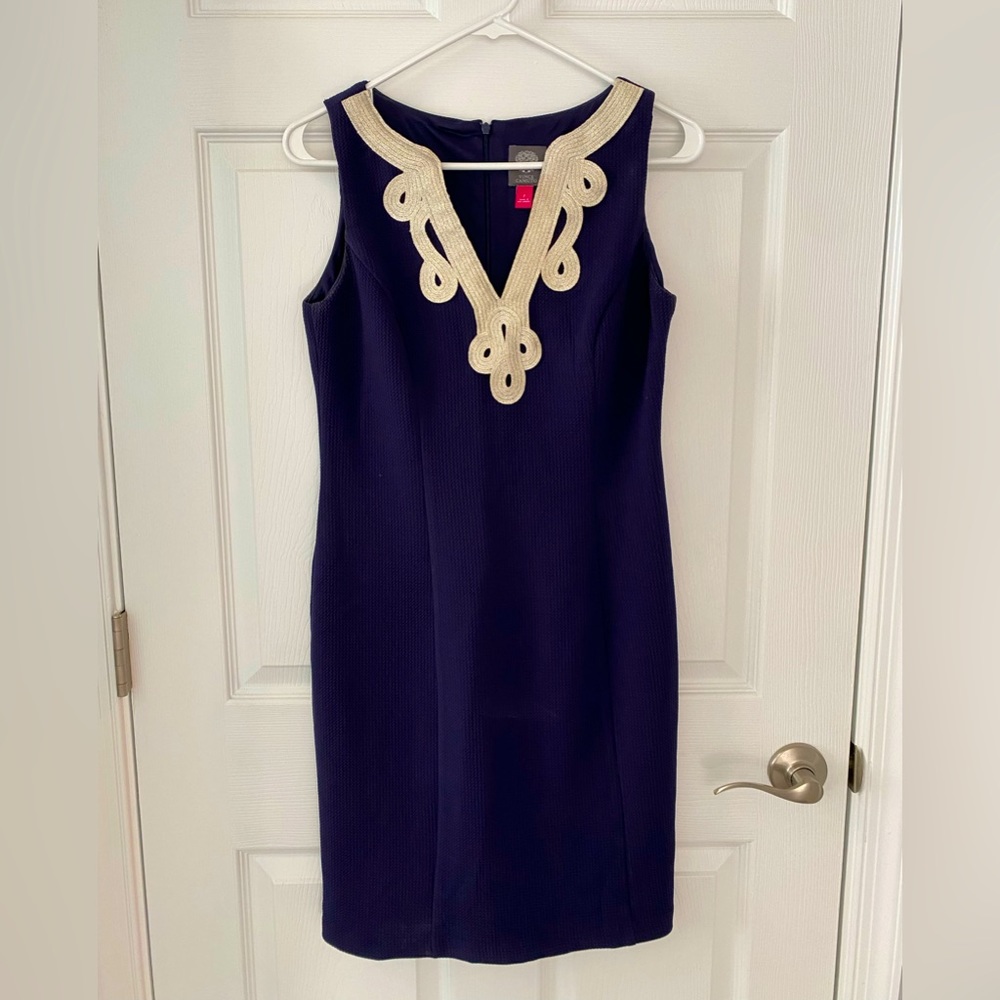 Navy and Gold Vince Camuto dress